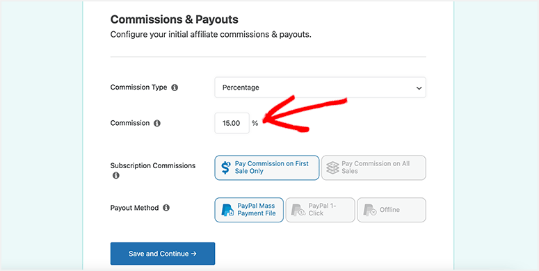 Commission percentage