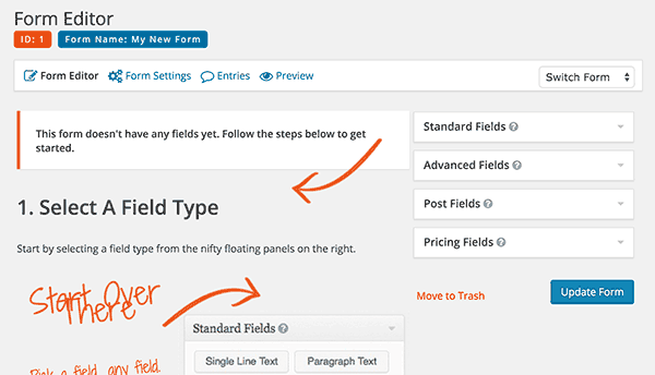 Advanced fields in Gravity Forms