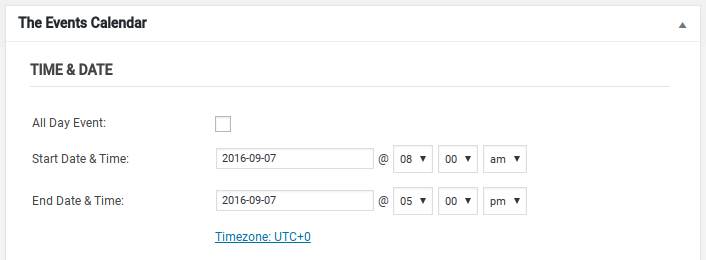 The Events Calendar Review - date and time