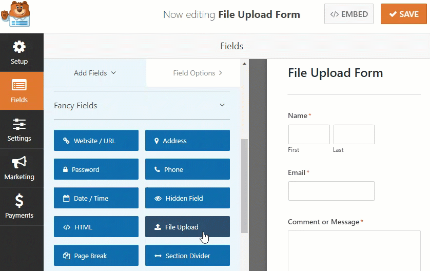 file upload form