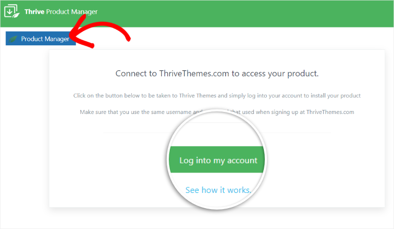 thrive themes login in wordpress