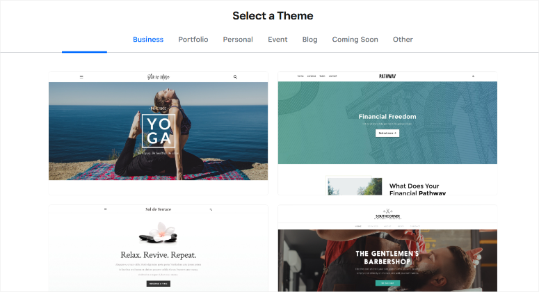 weebly select theme