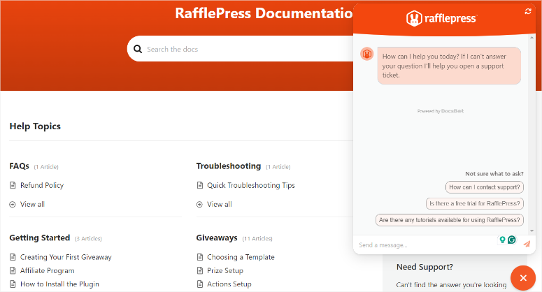 rafflepress documentation