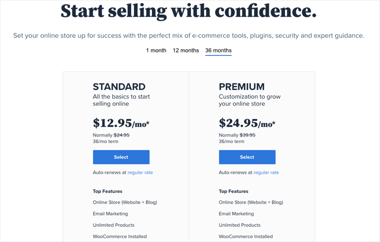woocommerce pricing in bluehost