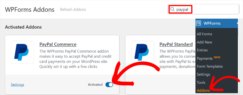 wpfroms paypal commerce addon