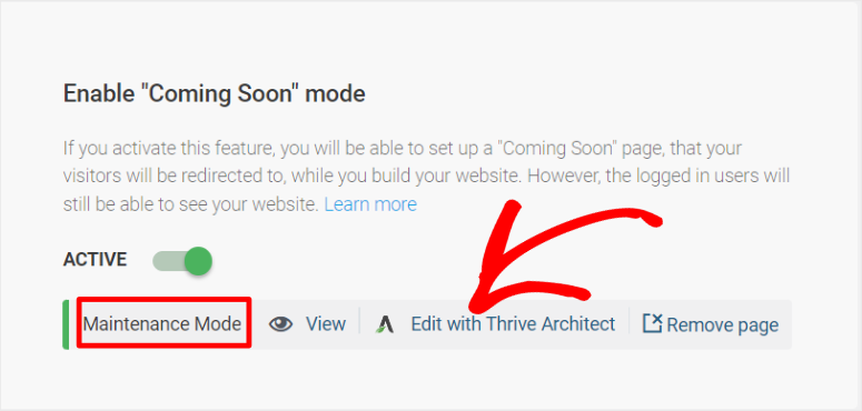 thrive suite coming soon mode activated