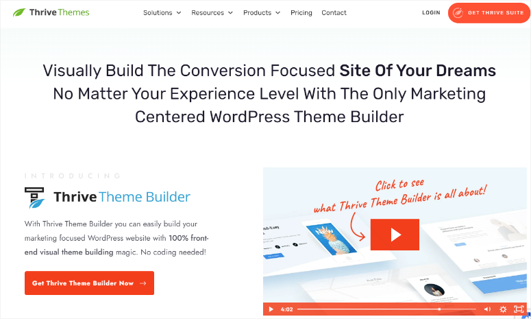 thrive theme builder homepage