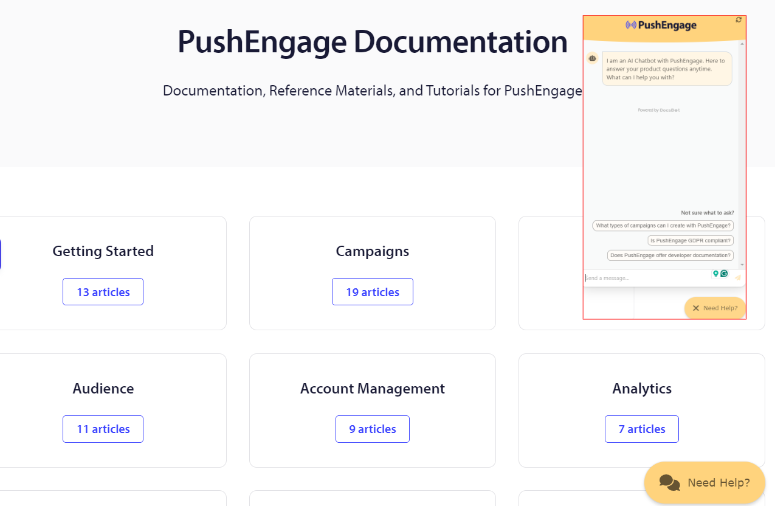pushengage documentation list