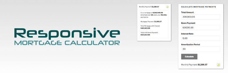 responsive mortgage calculator homepage