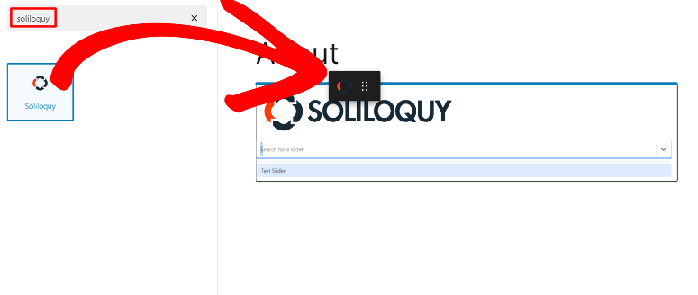 soliloquy add slider with block