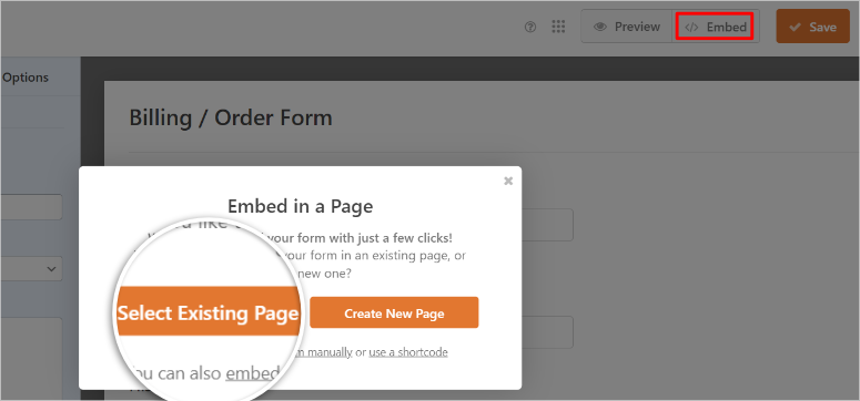 wpforms add form to existing page