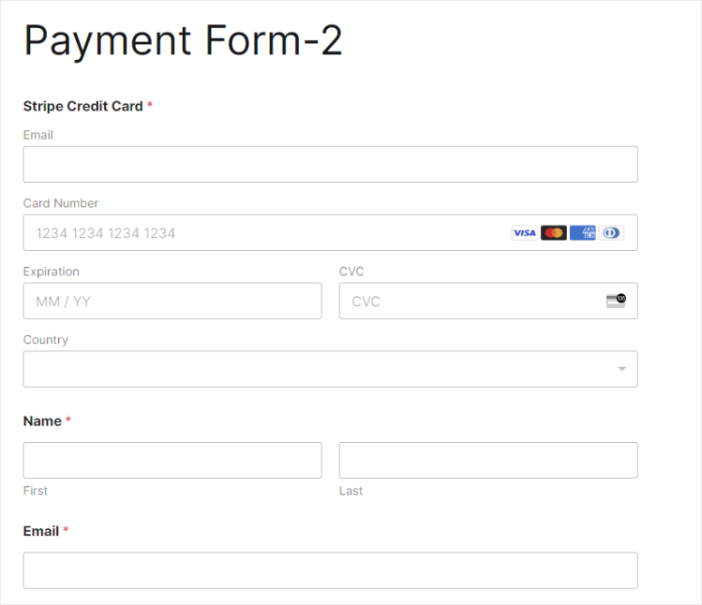wpforms payment form sample