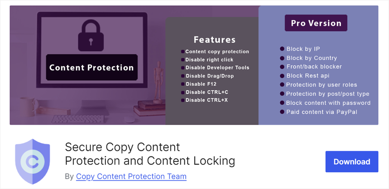 secure copy content protection and content locking