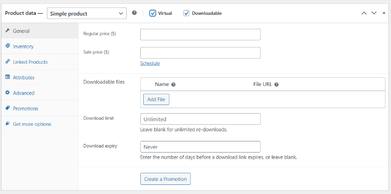 woocommerce product data