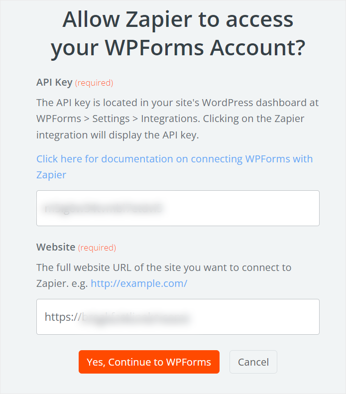 connect zapier wpforms