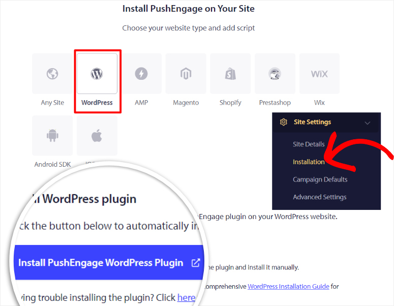 pushengage install wordpress