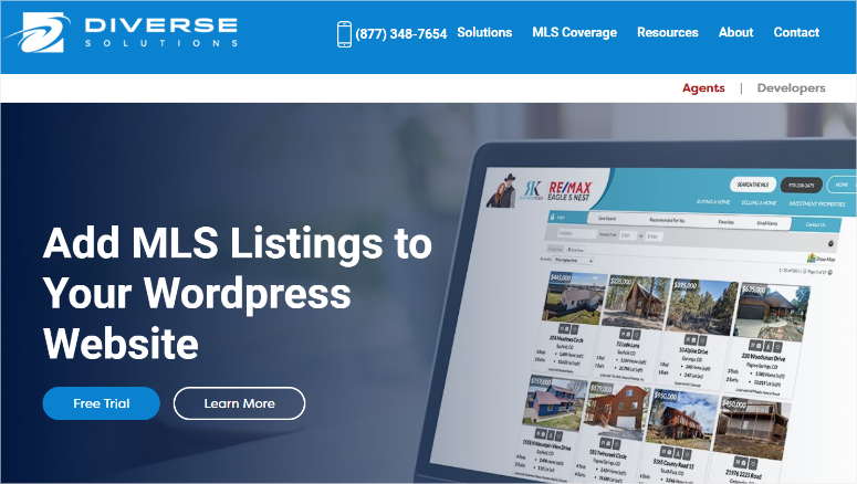 wordpress idx real estate listings homepage