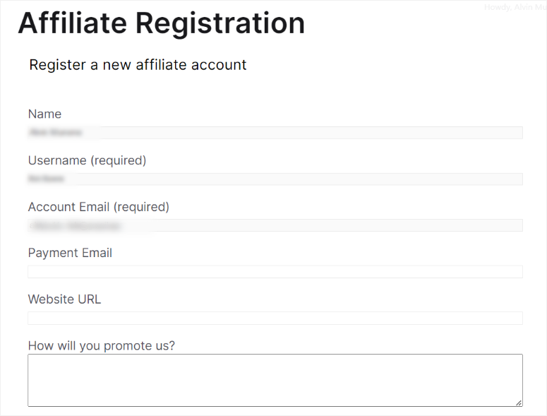 affiliatewp affiliate registration form sample