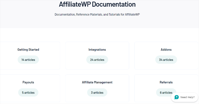 affiliatewp documentation page