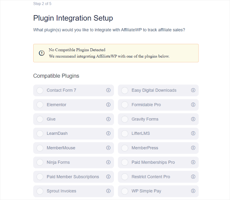 affiliatewp setup wizard step 2