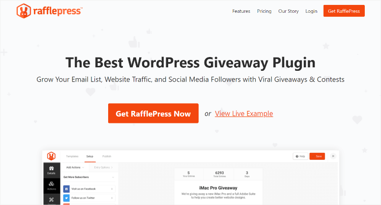 rafflepress homepage