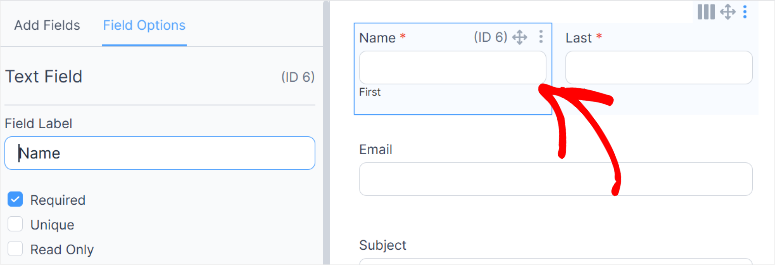 Field options for impressive forms