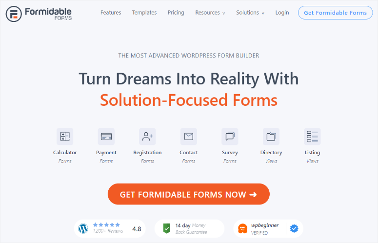 formidable forms homepage