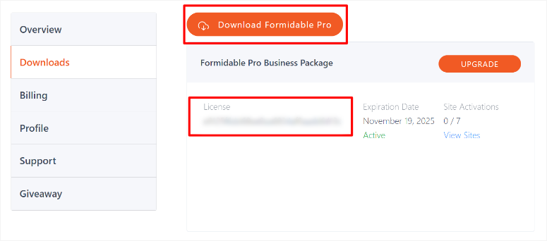 formidable forms license key zip file