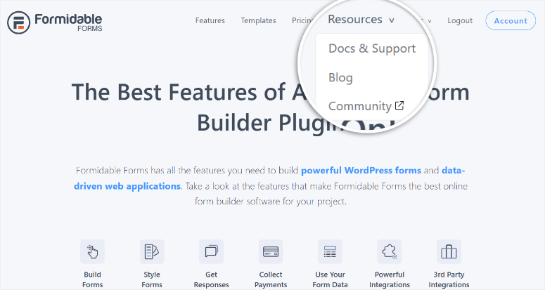 Impressive forms support the documentation