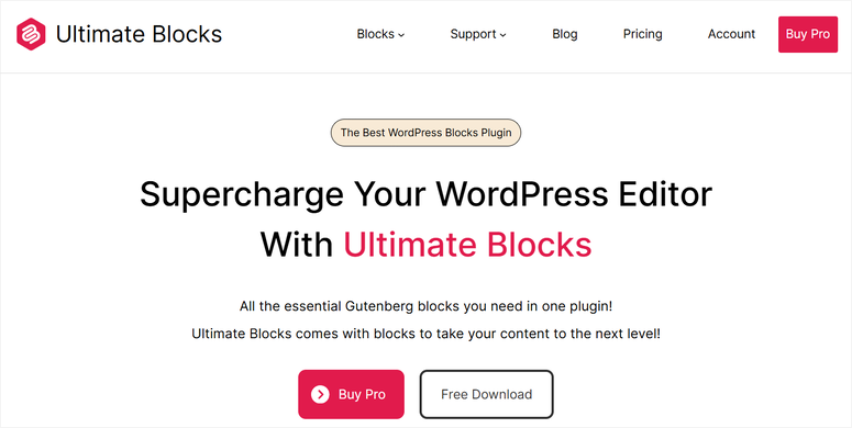 Ultimate Blocks homepage