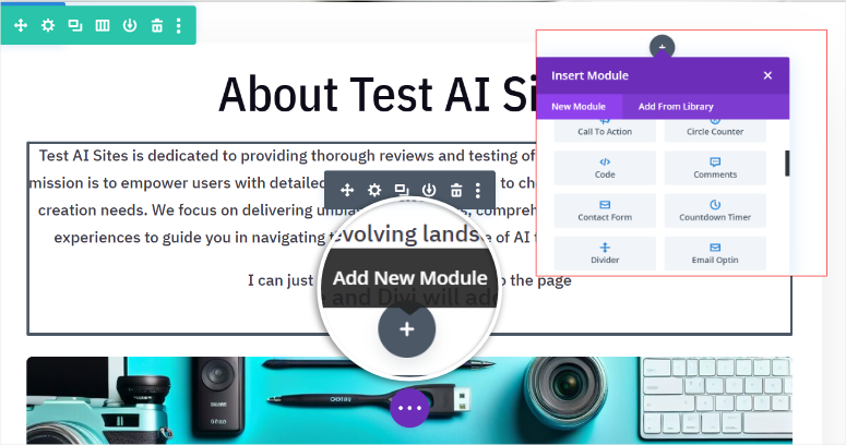 divi add new module