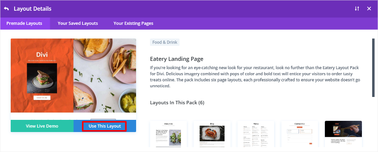 divi preview layout