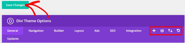 divi theme options save changes