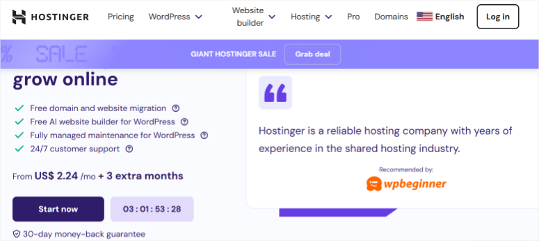 hostinger isitwp hosting offer 